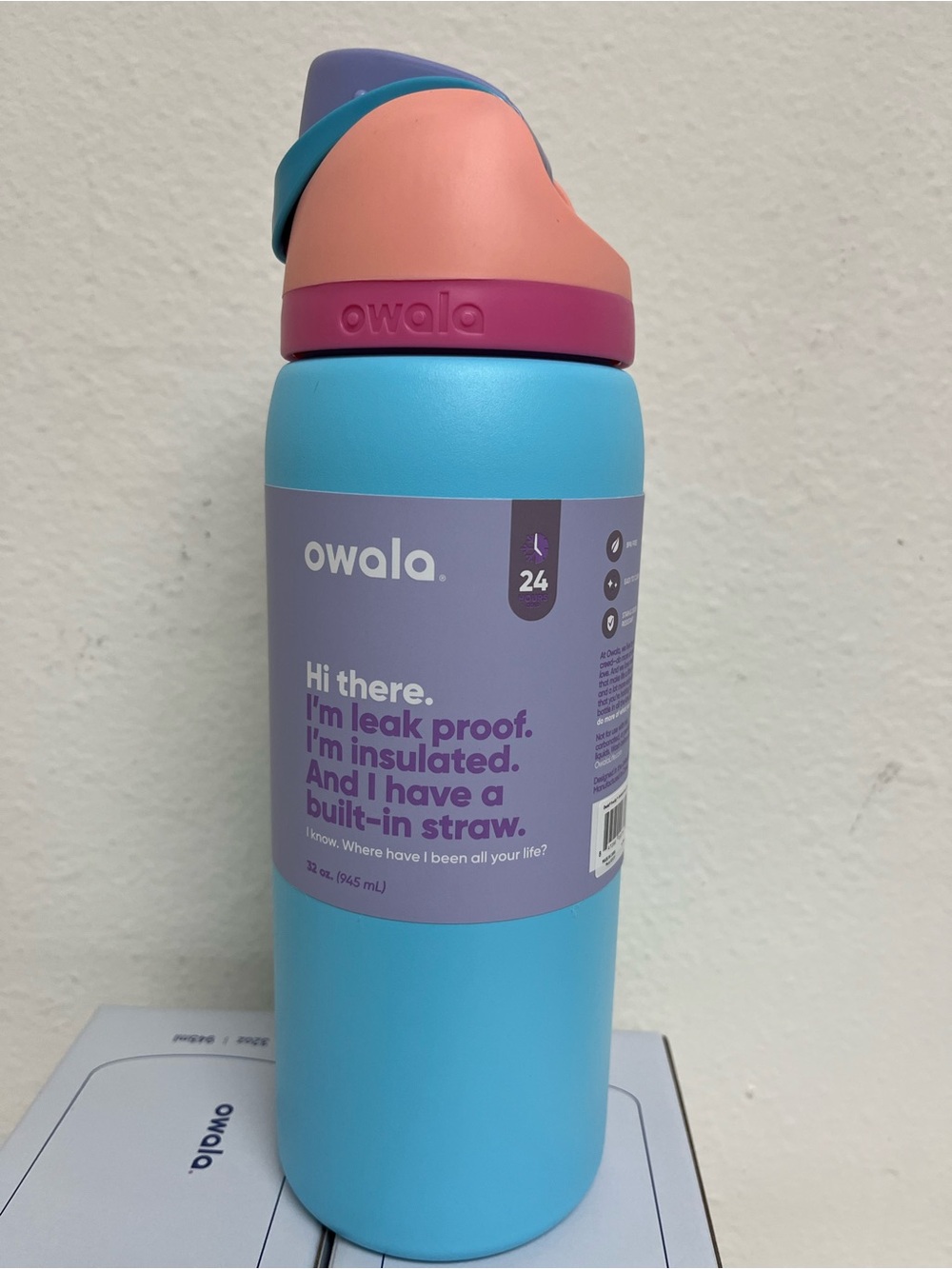 Owala Insulated Leak-Proof Water Bottle with Built-In Straw - Blue/Pink/Purple - Picture 3 of 7